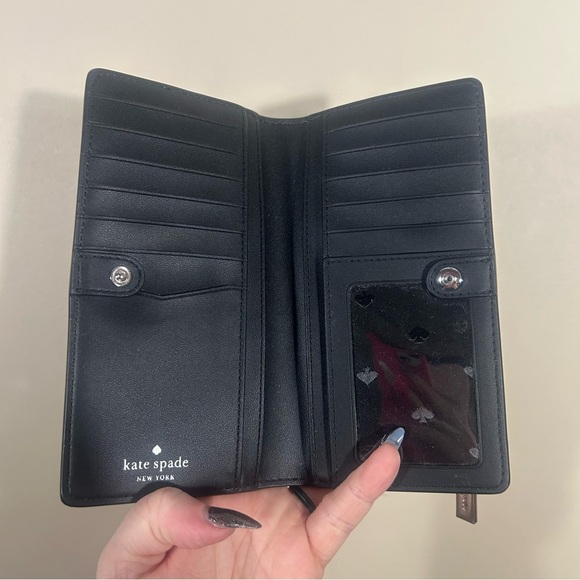 Kate Spade Staci Colorblock Medium Slim Bifold Wallet Saffiano Leather - Picture 5 of 5